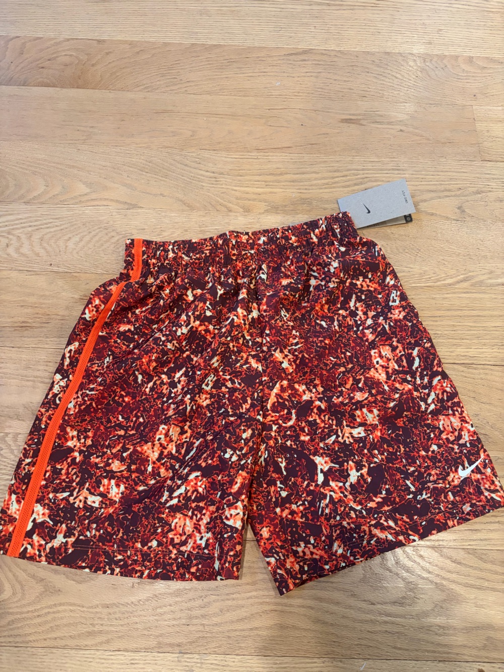Nike Kid's Girls DRI-FIT Standard Fit Polyester Training Shorts Orange L NWT